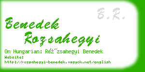 benedek rozsahegyi business card